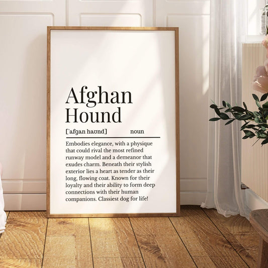 Afghan Hound Definition Print