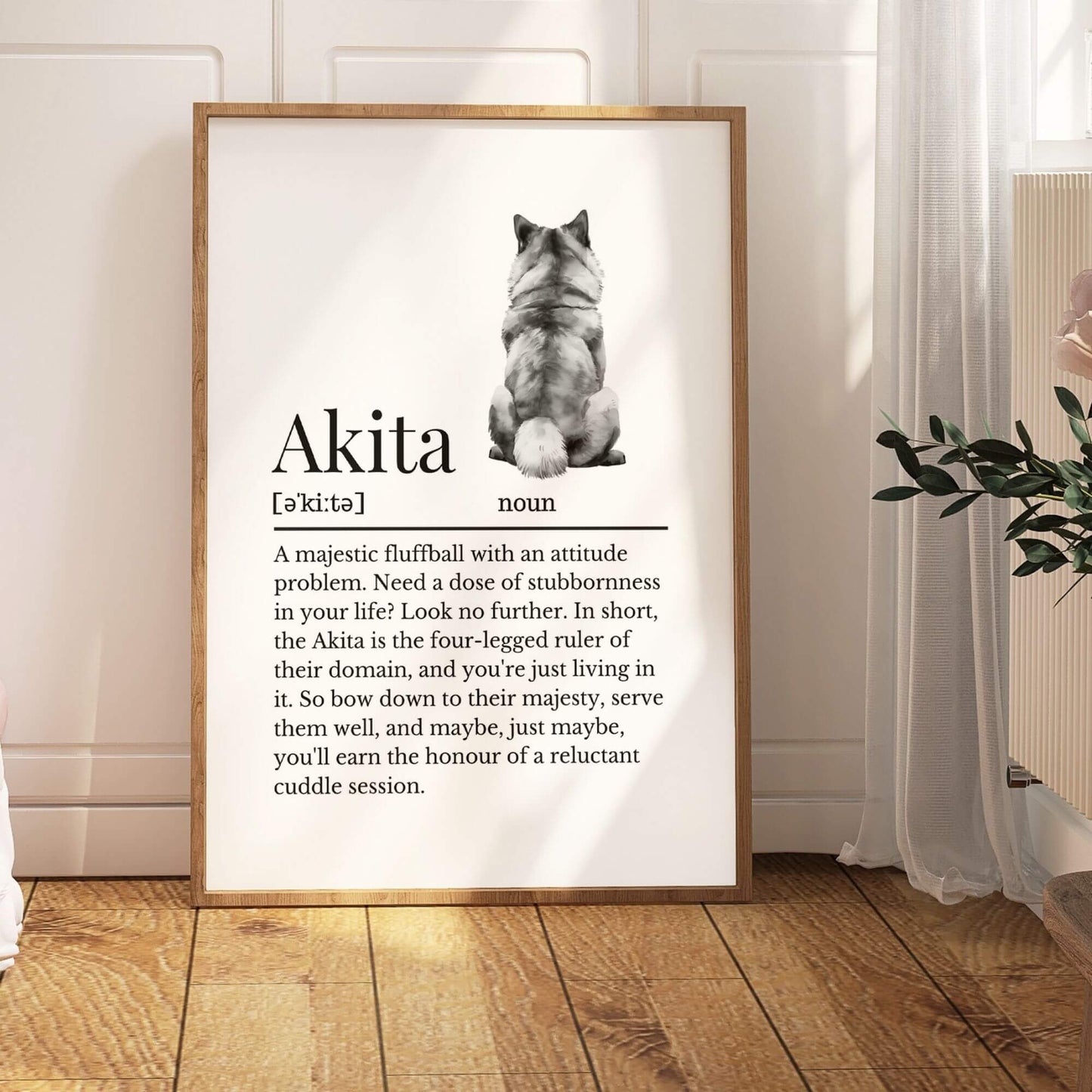 Illustrated Akita Definition Print