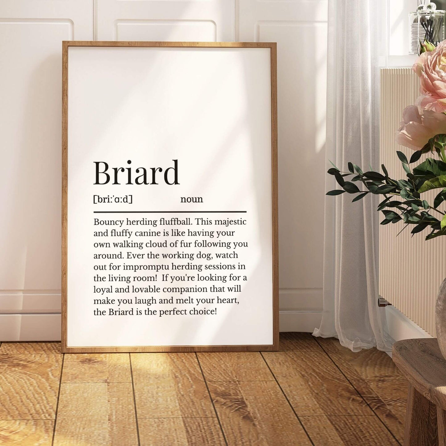 Briard Dog Definition Print