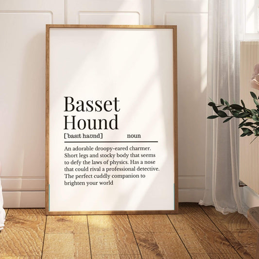 Basset Hound Dog Definition Print