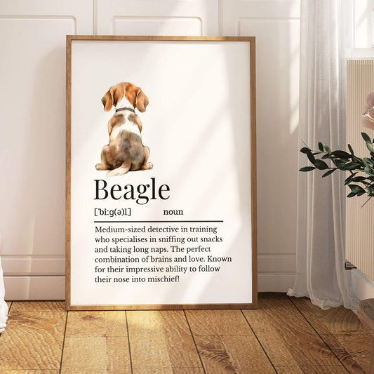 Illustrated Beagle Definition Print