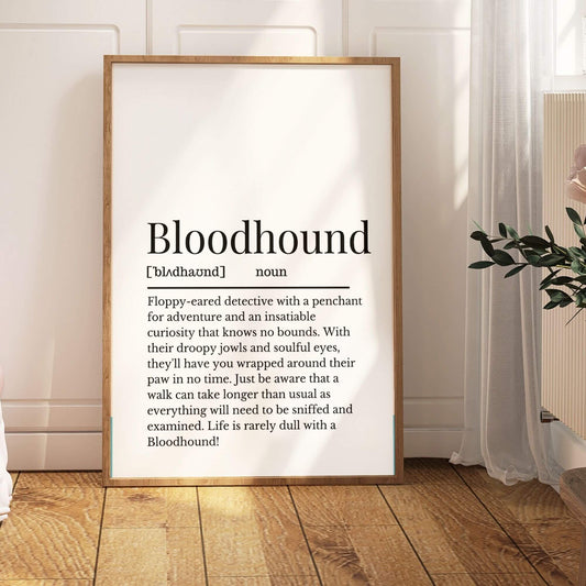 Bloodhound Dog Definition Print