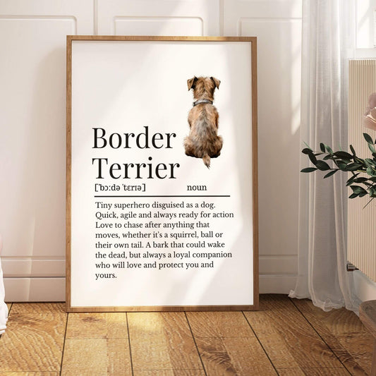 Illustrated Border Terrier Definition Print