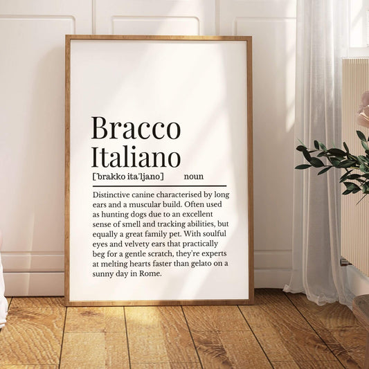 Bracco Italiano Dog Definition Print