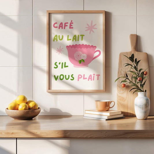 Cafe Au Lait Wall Print