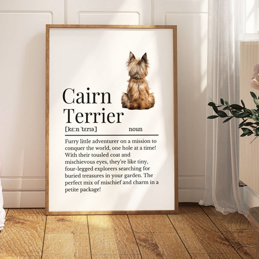 Illustrated Cairn Terrier Definition Print