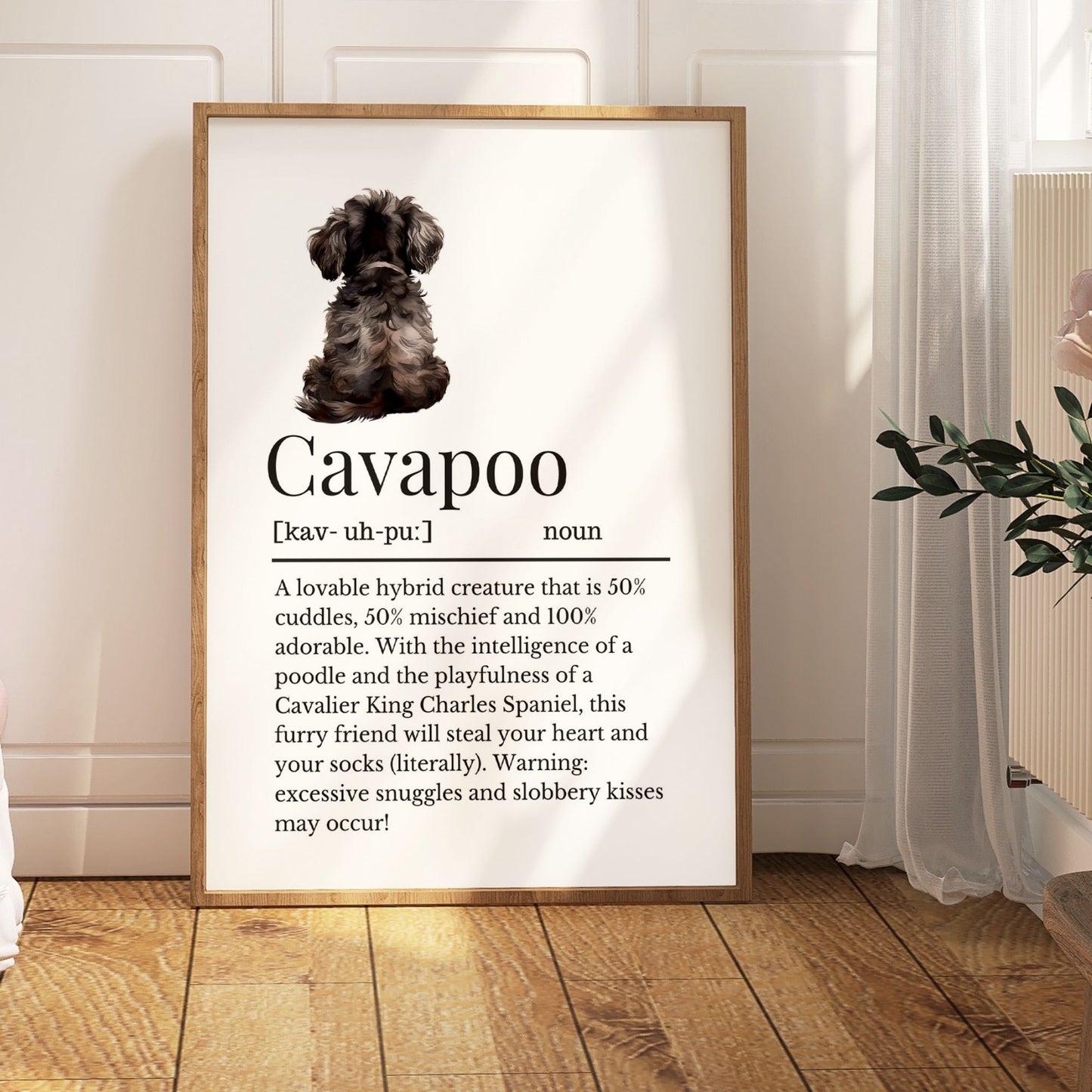 Illustrated Cavapoo Definition Print