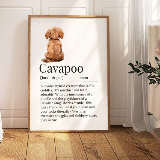 Illustrated Cavapoo Definition Print