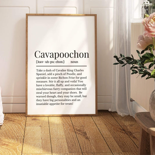 Cavapoochon Dog Definition Print