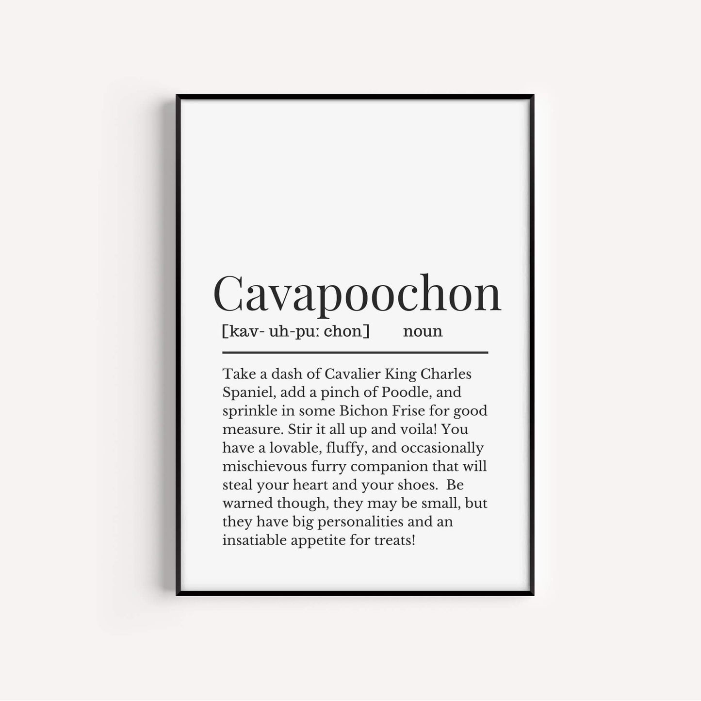 Cavapoochon Dog Definition Print