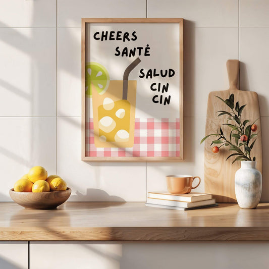 Cheers Santé Wall Print