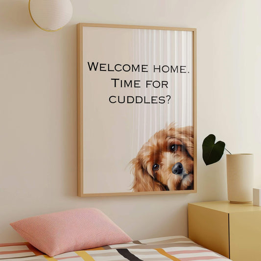 Welcome Home Time for Cuddles Cockapoo Print