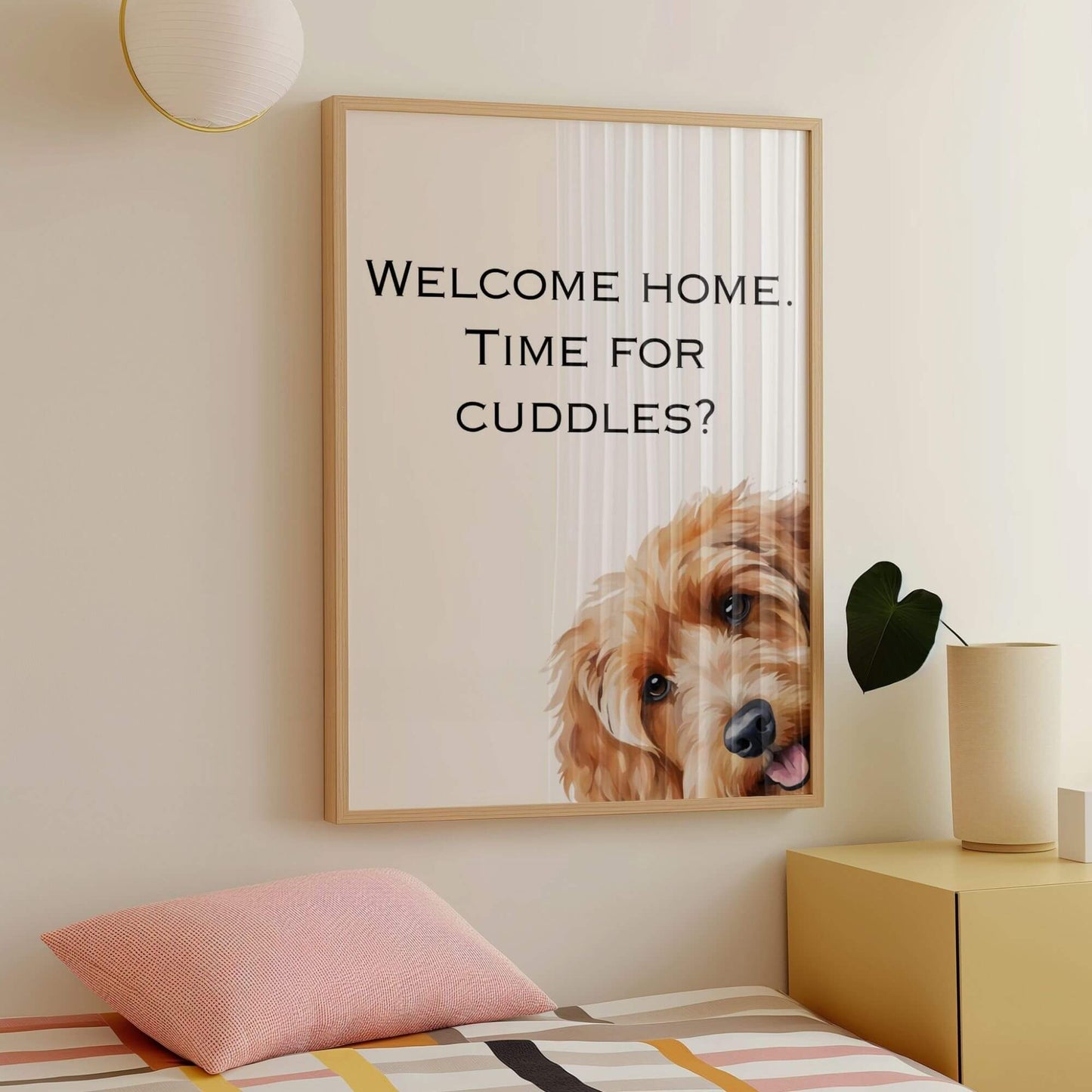 Welcome Home Time for Cuddles Cockapoo Print