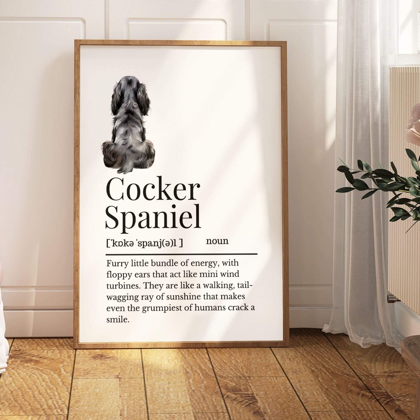 Illustrated Cocker Spaniel Definition Print