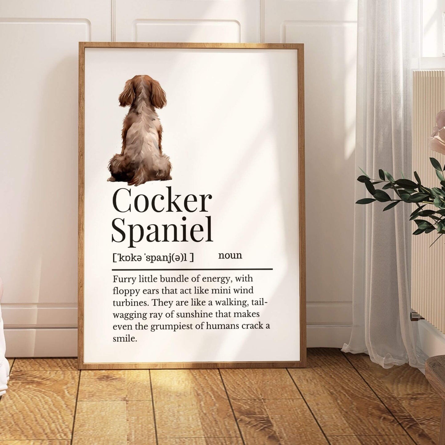 Illustrated Cocker Spaniel Definition Print