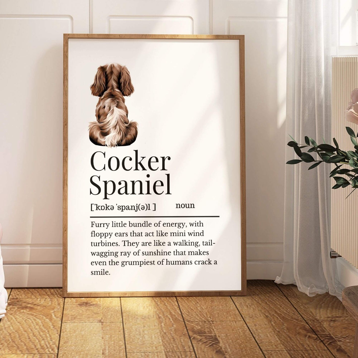 Illustrated Cocker Spaniel Definition Print