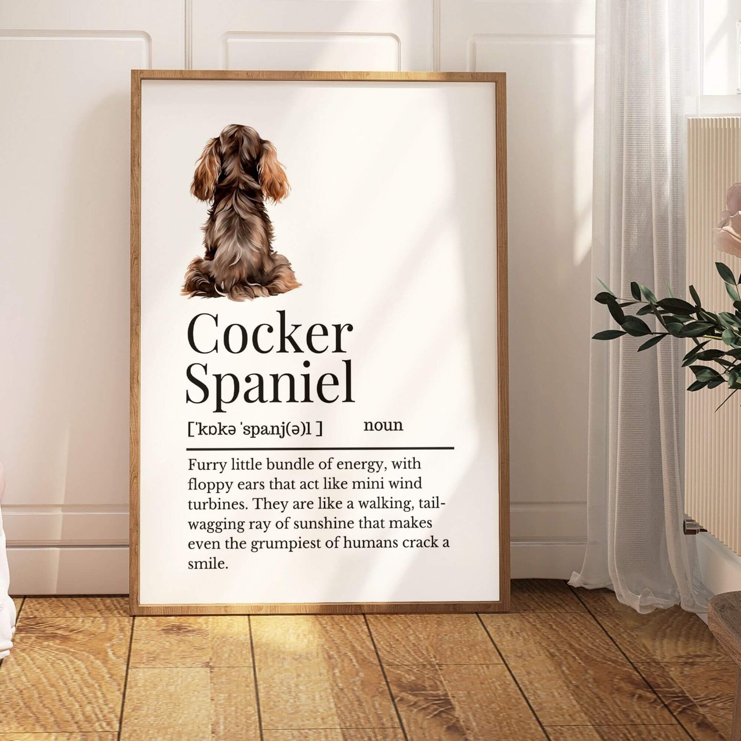 Illustrated Cocker Spaniel Definition Print