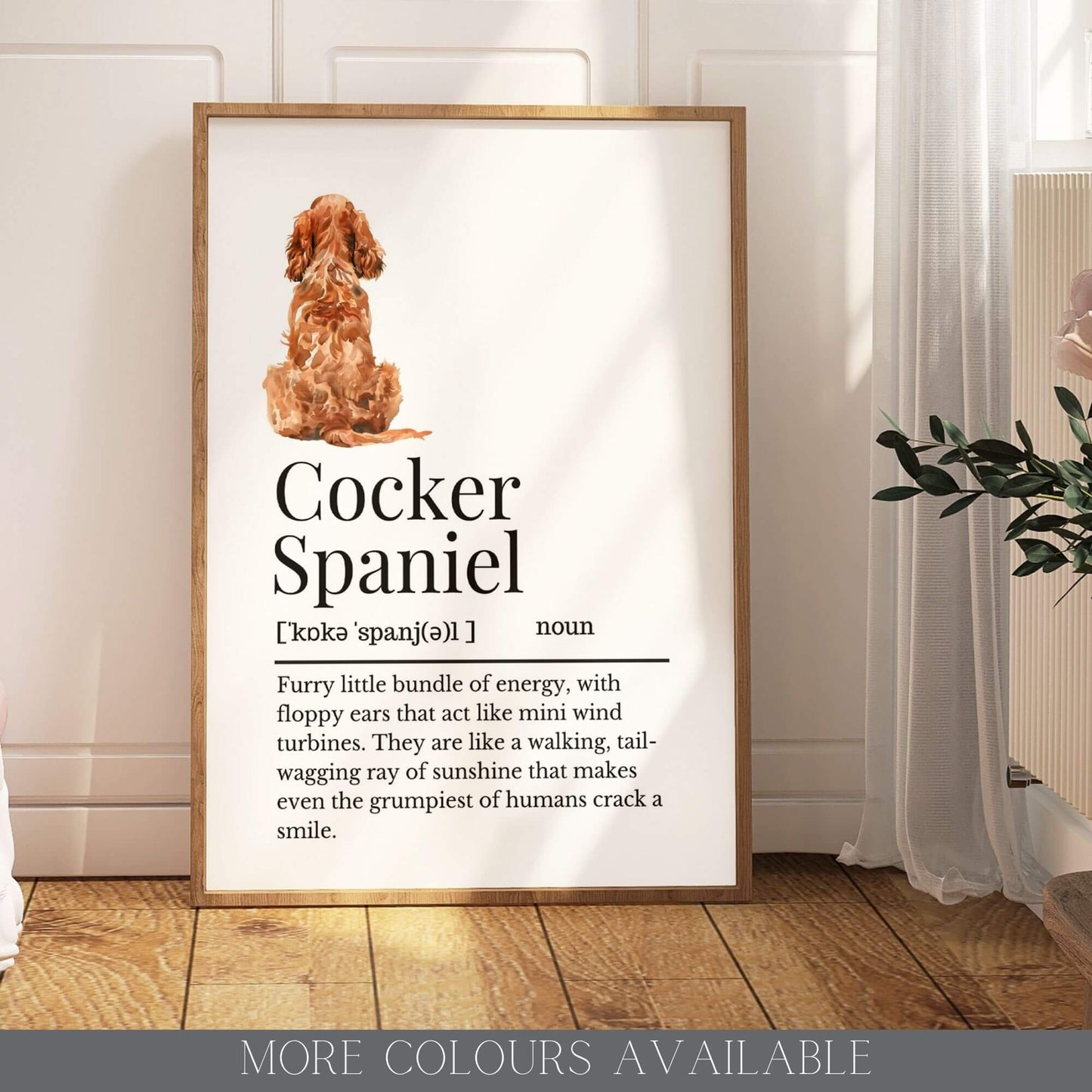 Illustrated Cocker Spaniel Definition Print