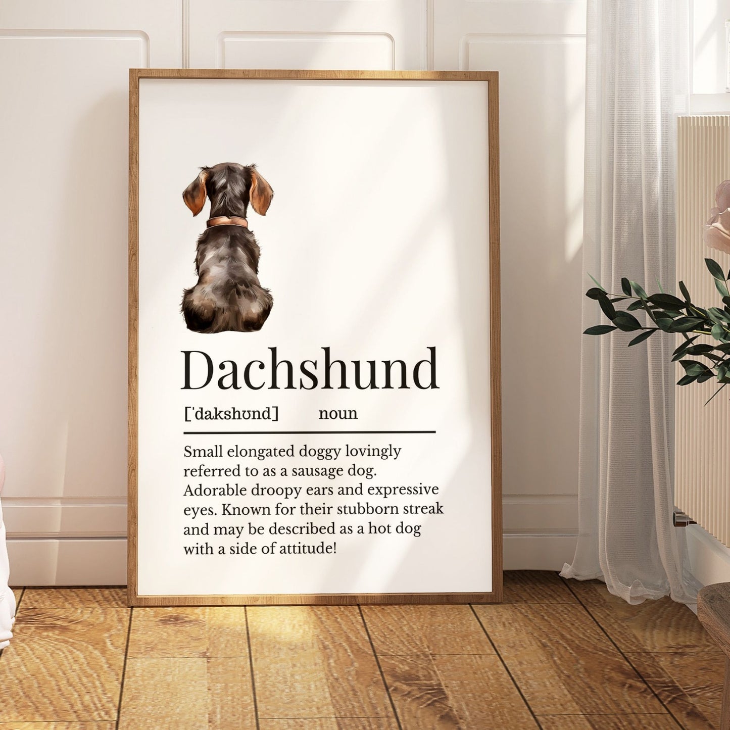 Illustrated Dachshund Definition Print