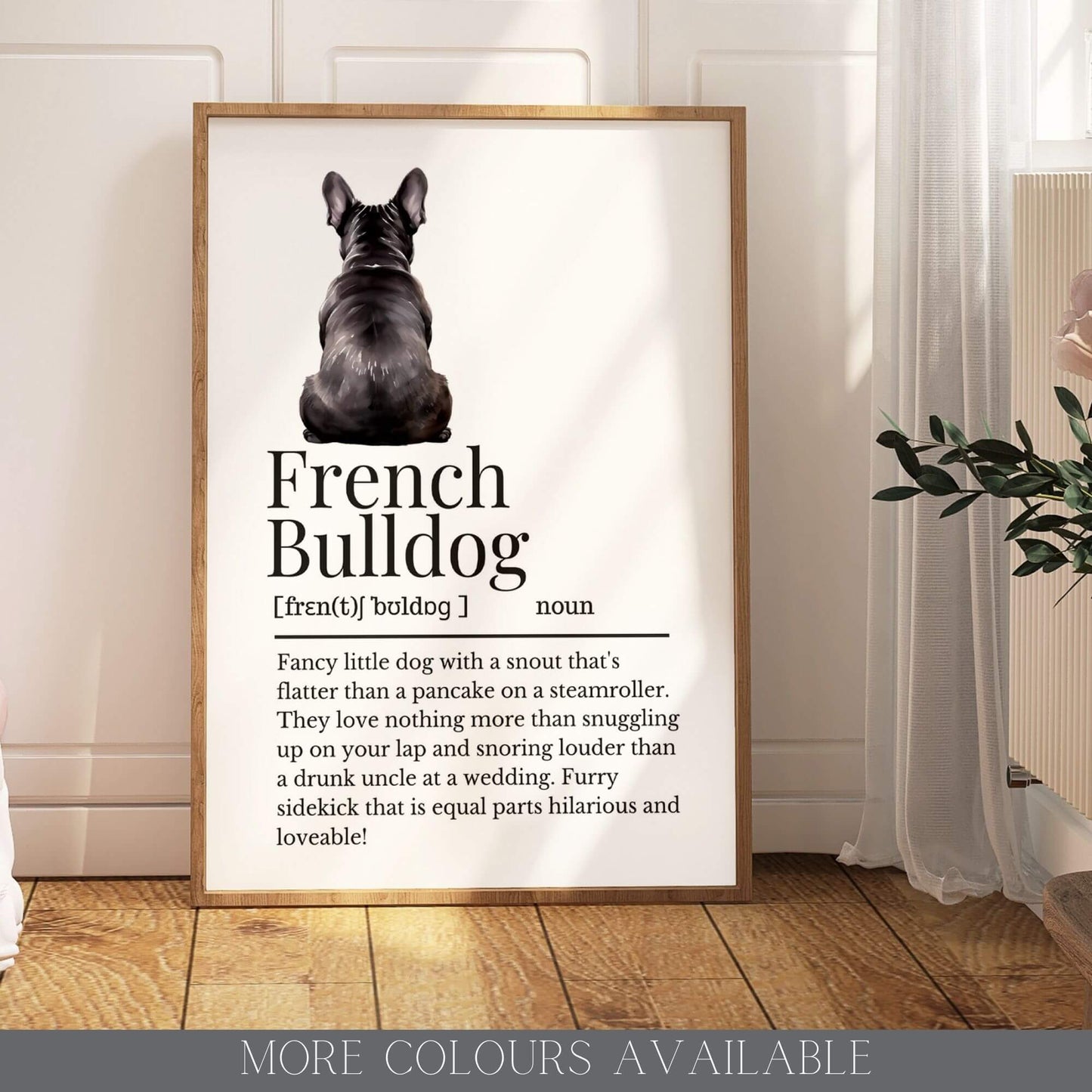 Illustrated French Bulldog Definition Print