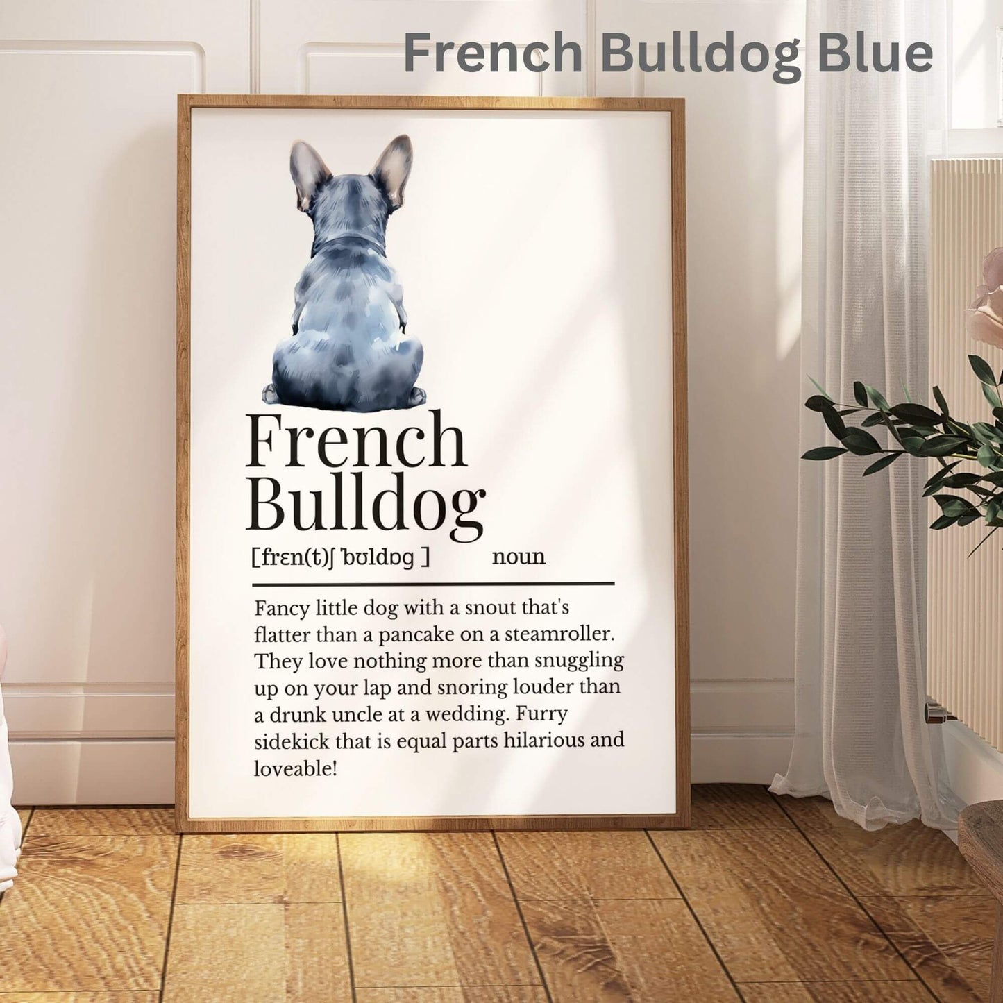 Illustrated French Bulldog Definition Print