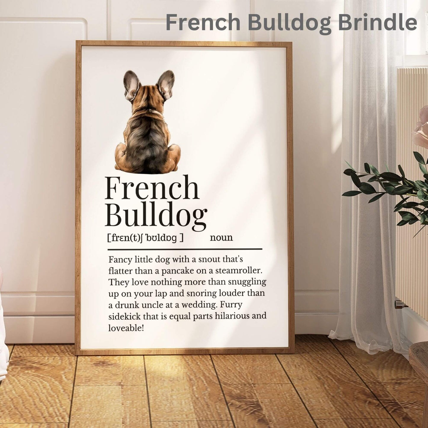 Illustrated French Bulldog Definition Print