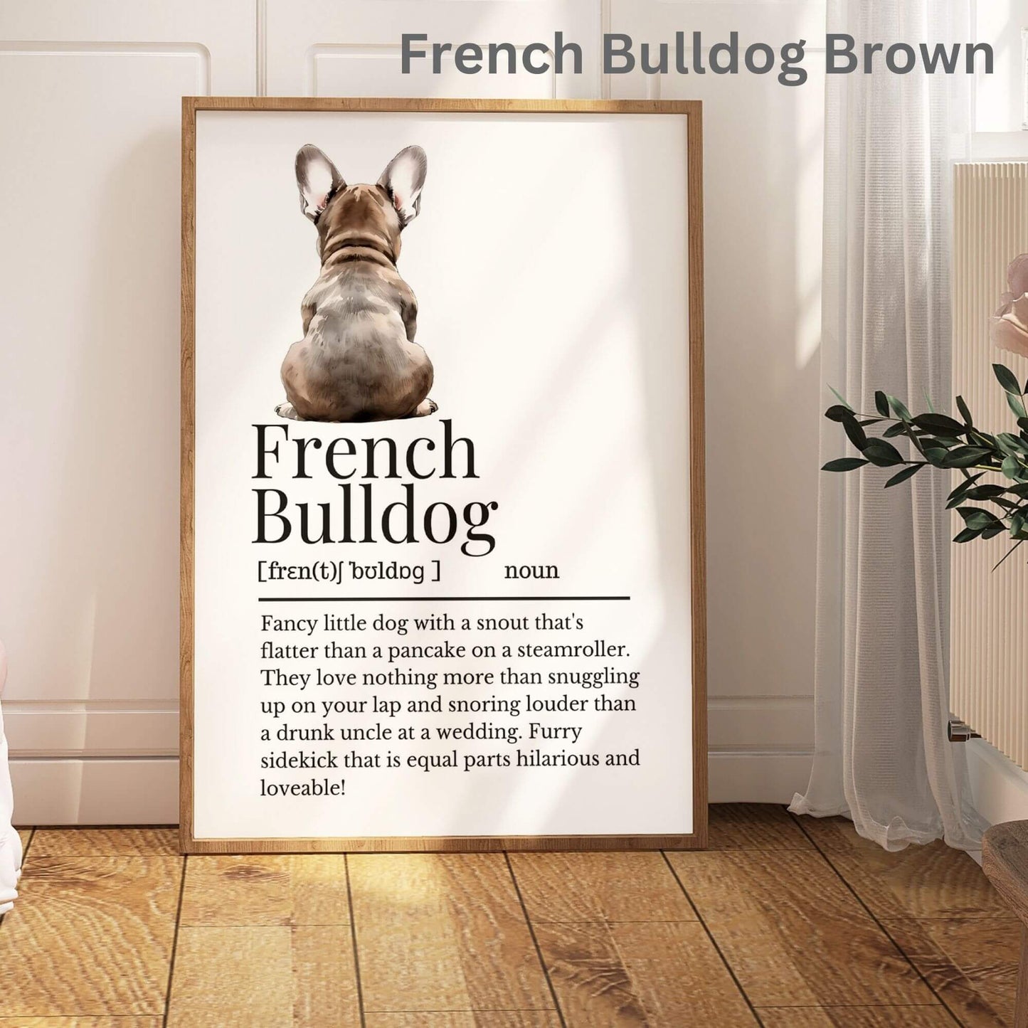 Illustrated French Bulldog Definition Print