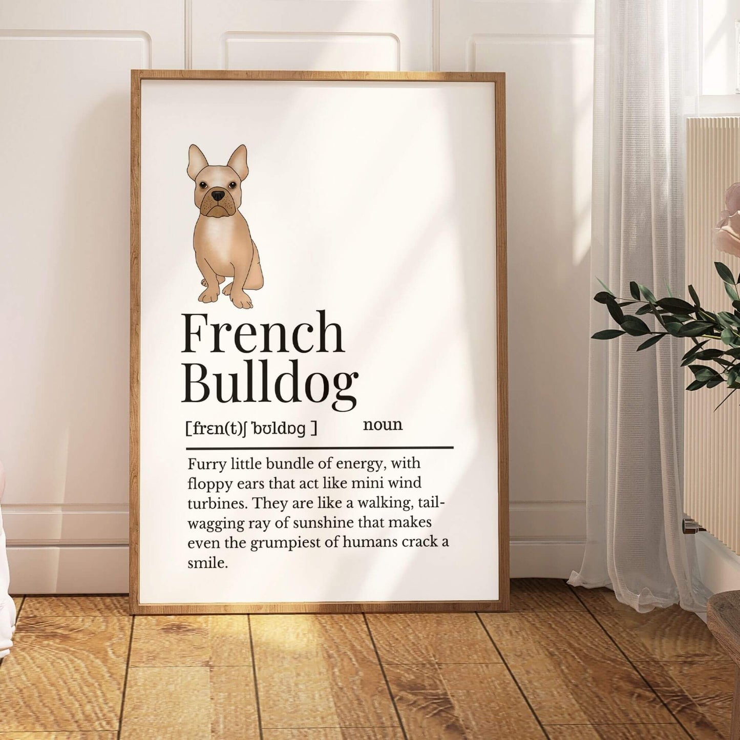 Illustrated French Bulldog Definition Print