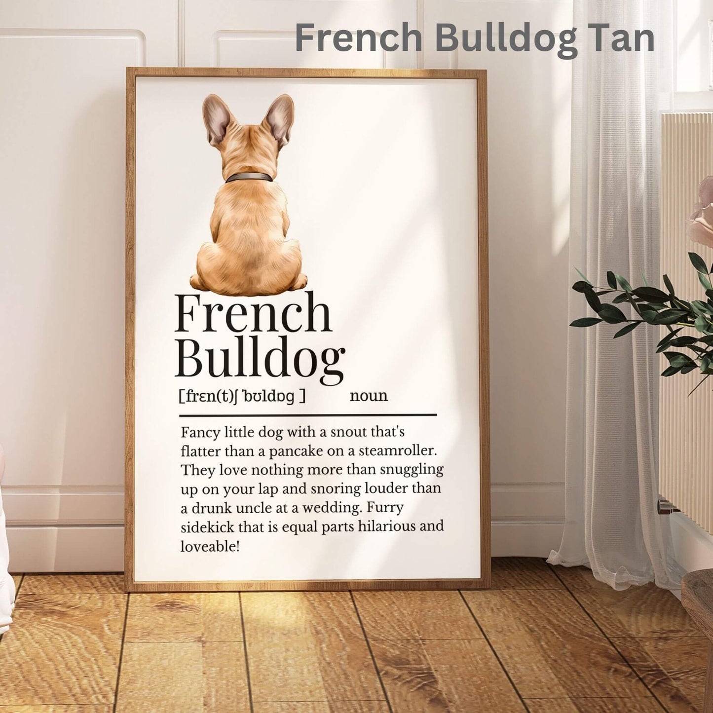 Illustrated French Bulldog Definition Print