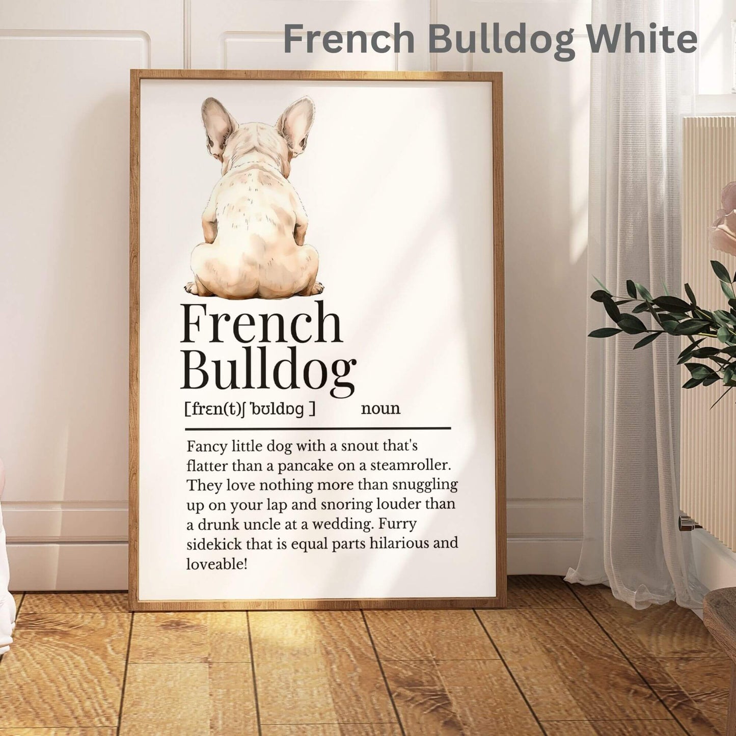 Illustrated French Bulldog Definition Print