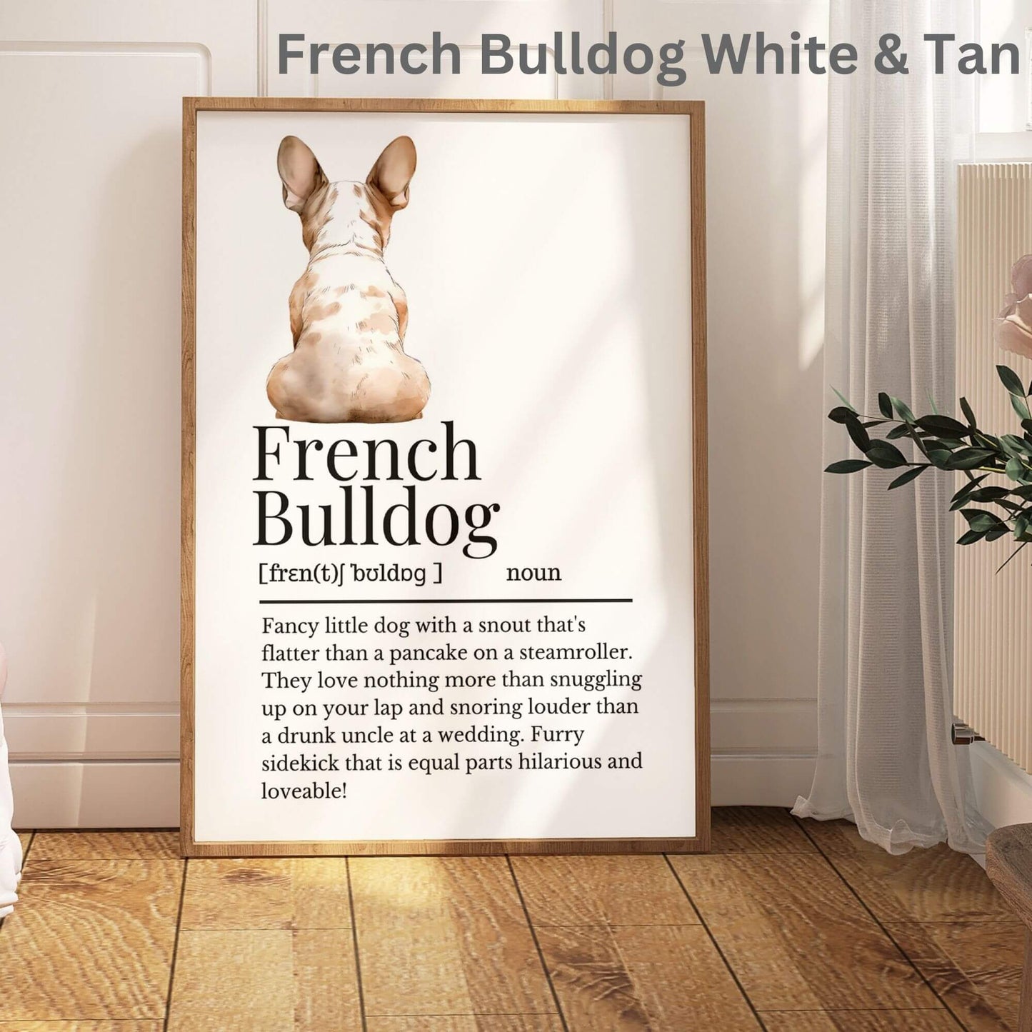 Illustrated French Bulldog Definition Print