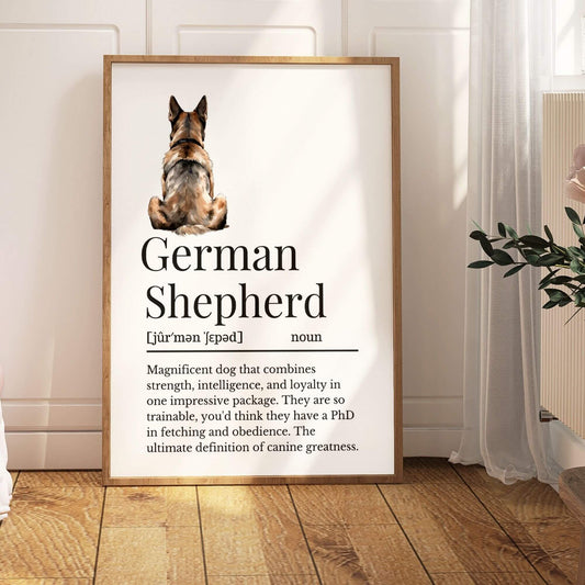 Illustrated German Shepherd Definition Print