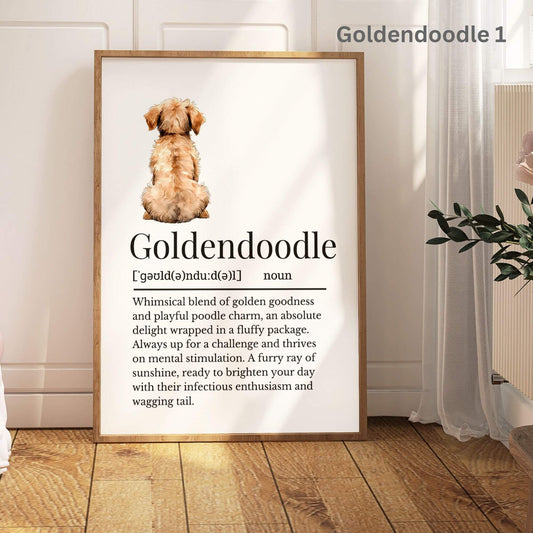 Illustrated Goldendoodle Definition Print