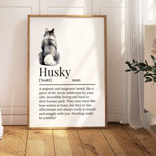 Illustrated Husky Definition Print