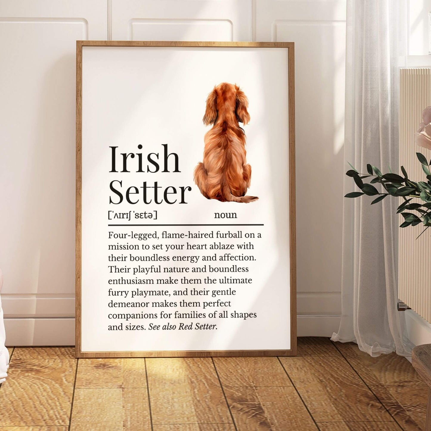 Illustrated Irish Setter Definition Print