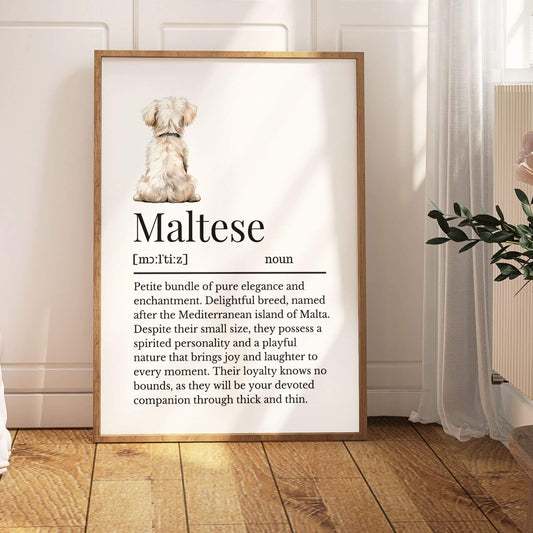 Illustrated Maltese Definition Print