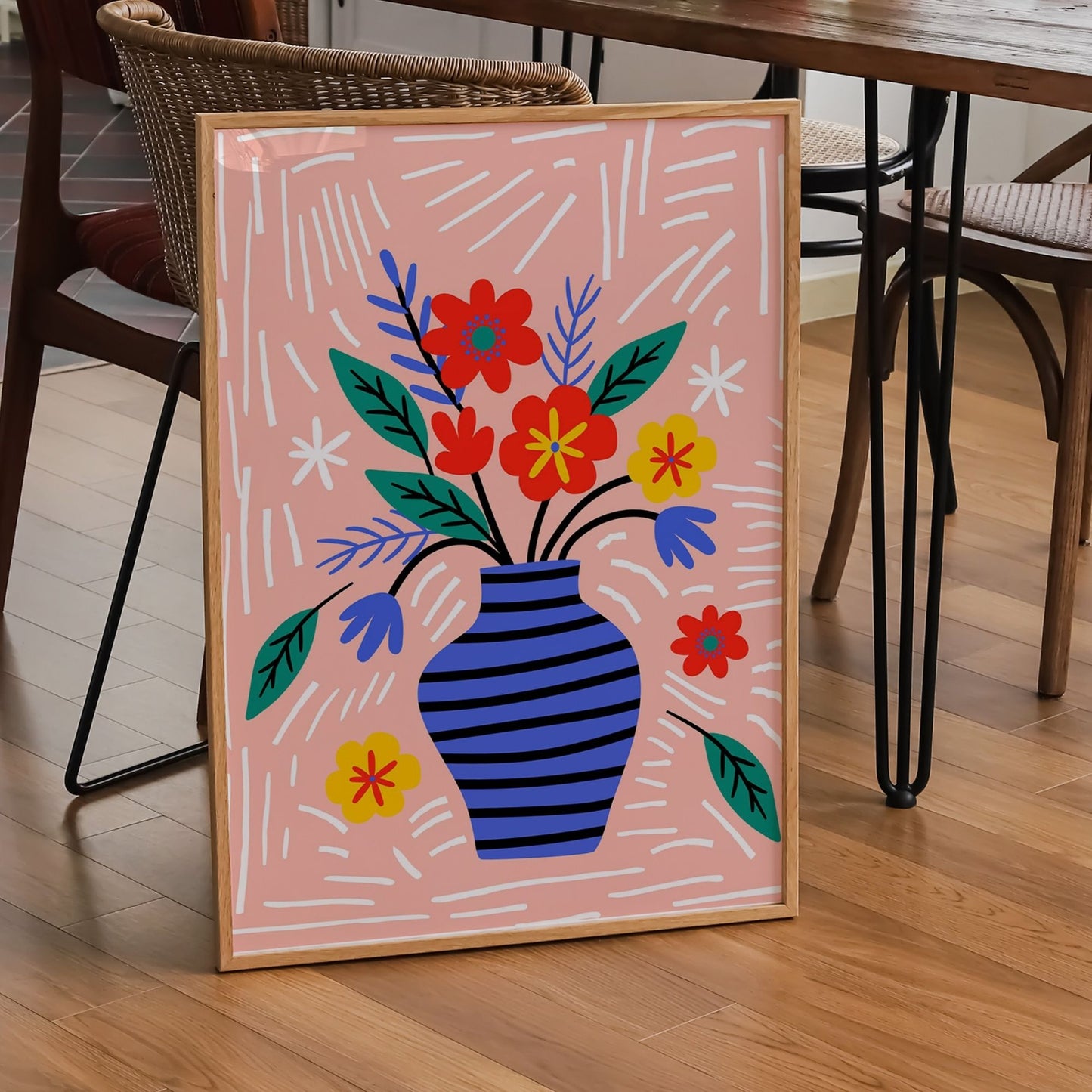 Flowers in Blue Vase Print