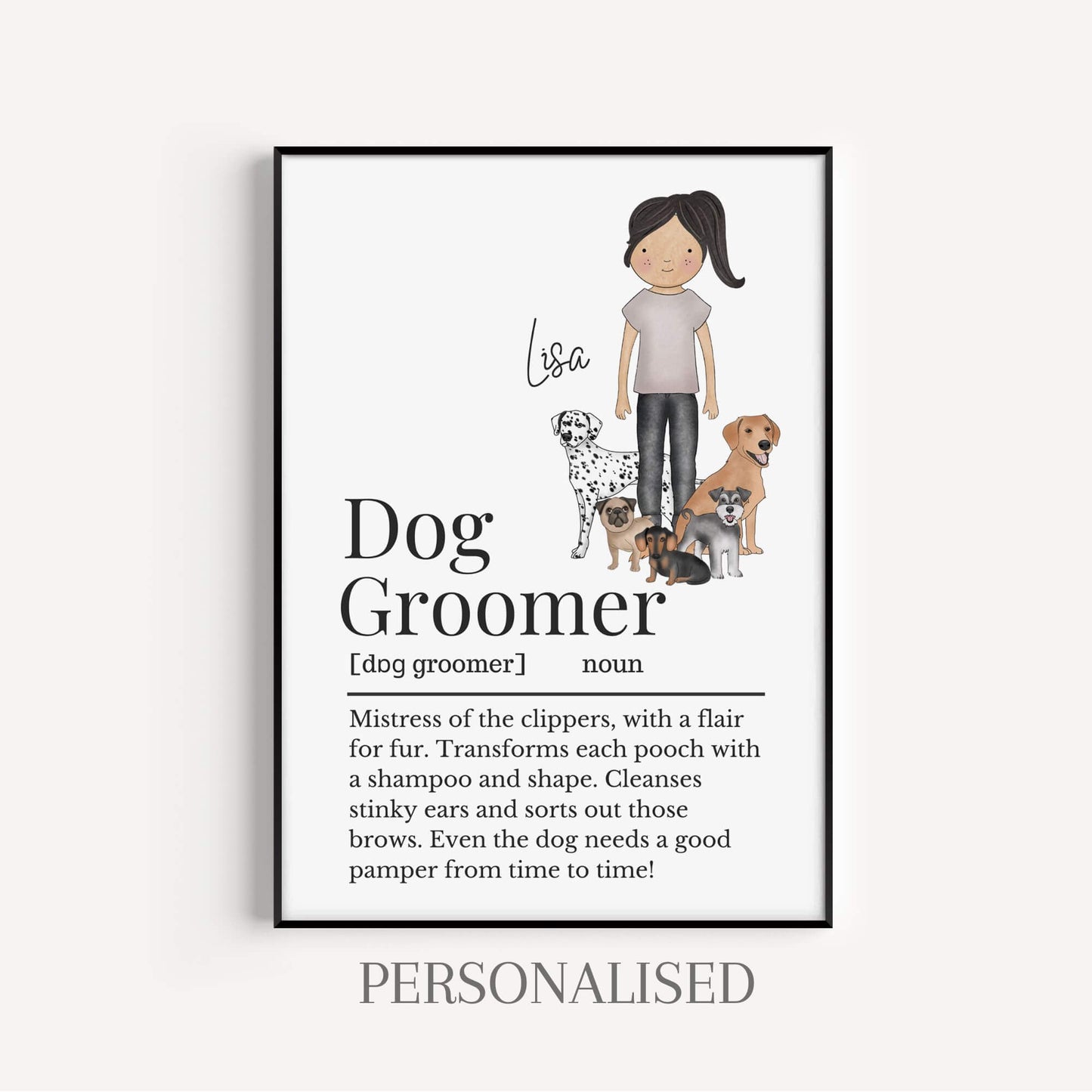 Dog Groomer Definition Print