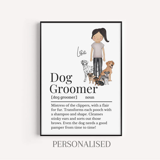 Dog Groomer Definition Print