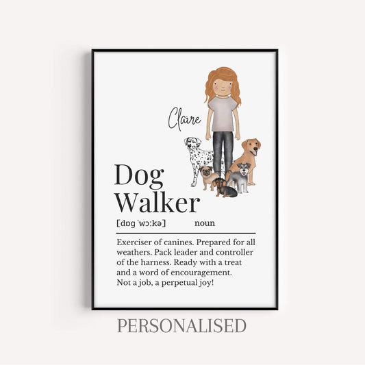 Dog Walker Definition Print