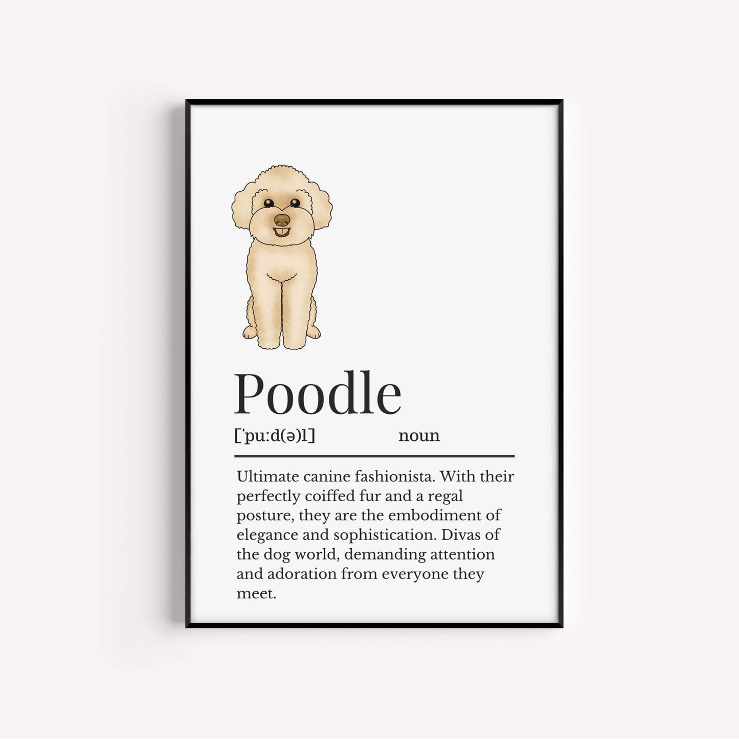 Illustrated Poodle Definition Print