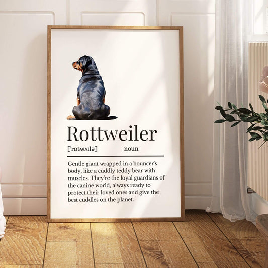 Illustrated Rottweiler Definition Print