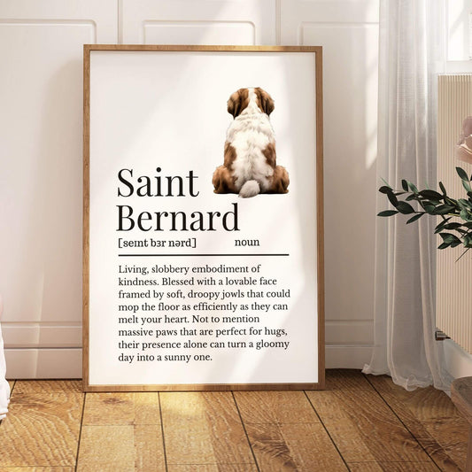 Illustrated Saint Bernard Definition Print