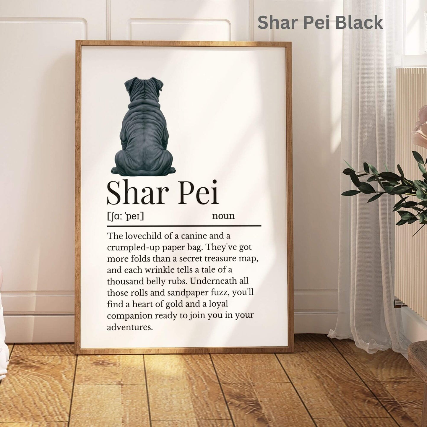 Illustrated Shar Pei Definition Print