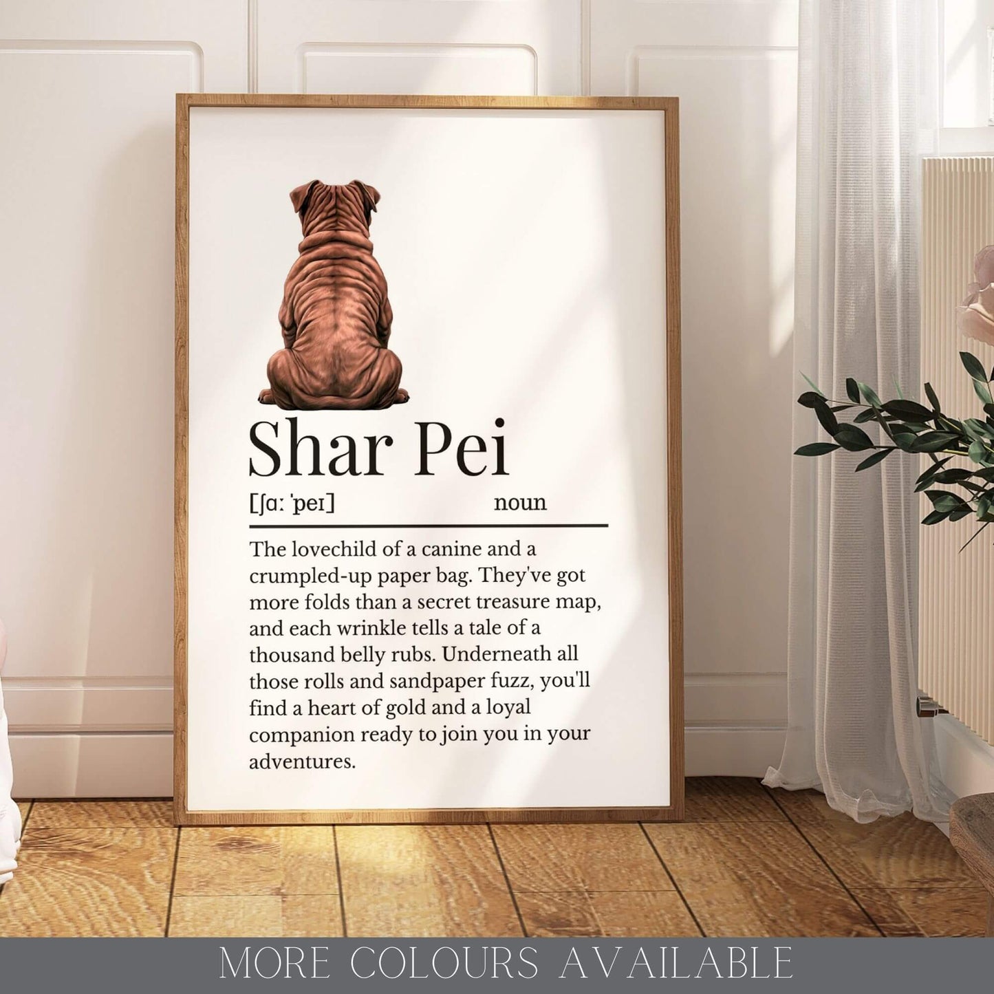 Illustrated Shar Pei Definition Print