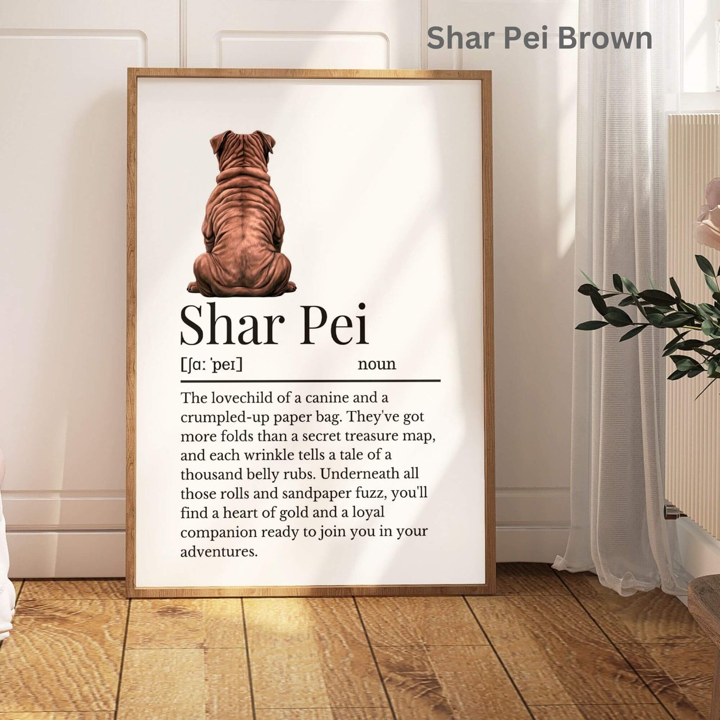 Illustrated Shar Pei Definition Print