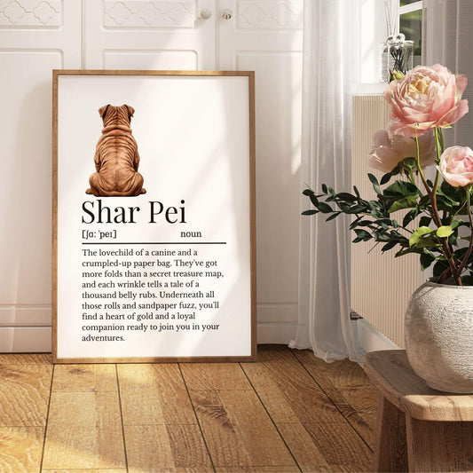 Illustrated Shar Pei Definition Print