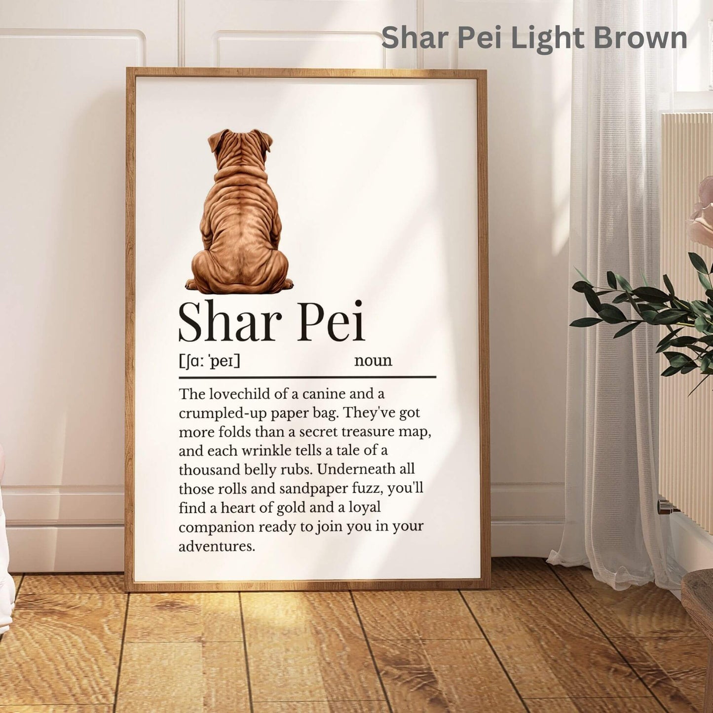 Illustrated Shar Pei Definition Print