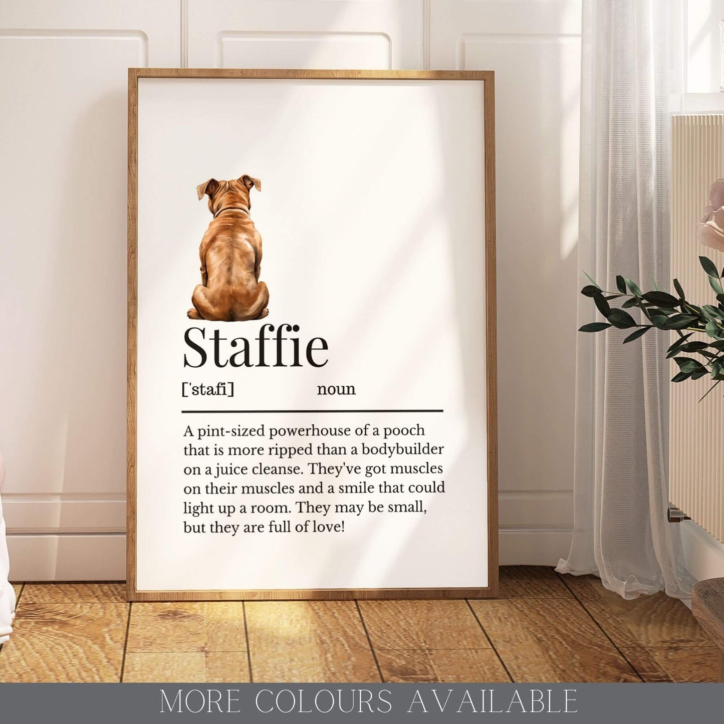 Illustrated Staffie Definition Print