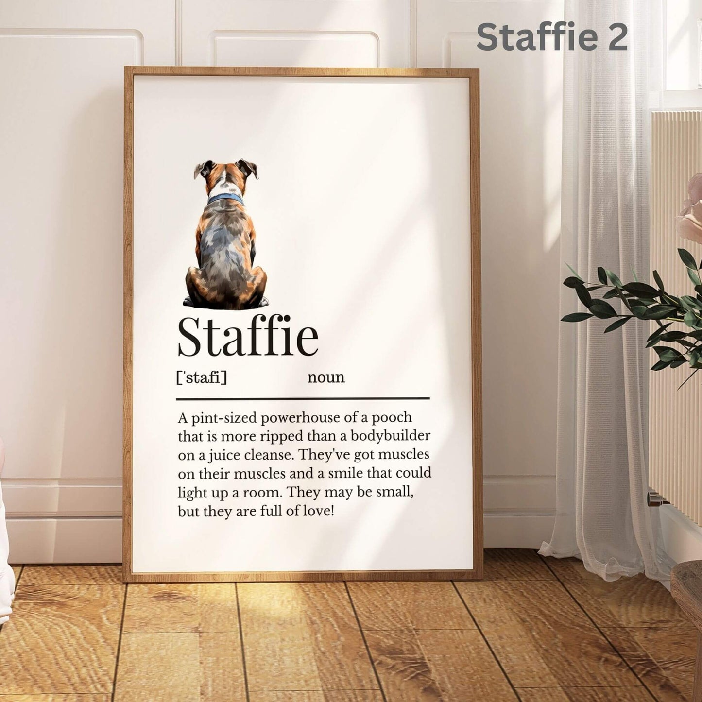 Illustrated Staffie Definition Print